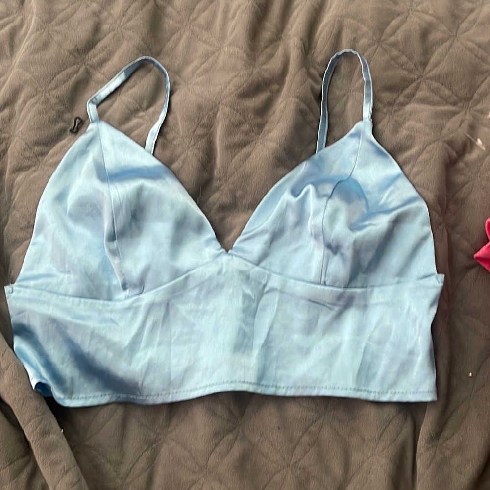 Baby blue crop top